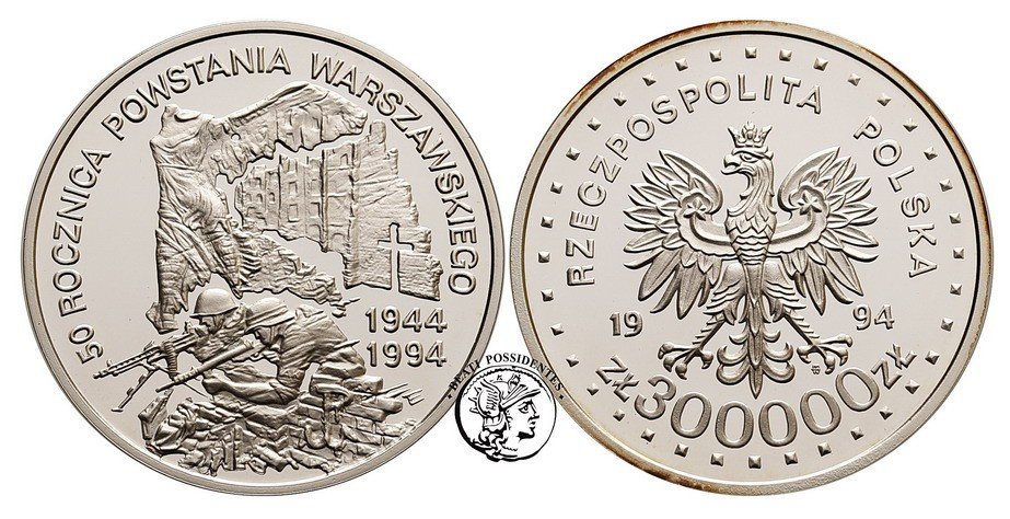 300000 zł 50 Rocznica Powstania Warszawskiego 1994