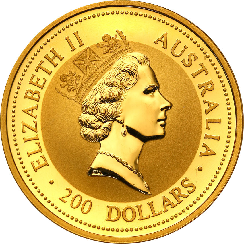 Australia Elżbieta II 200 Dolarów 1996 Kangur 2 uncje złota st.L
