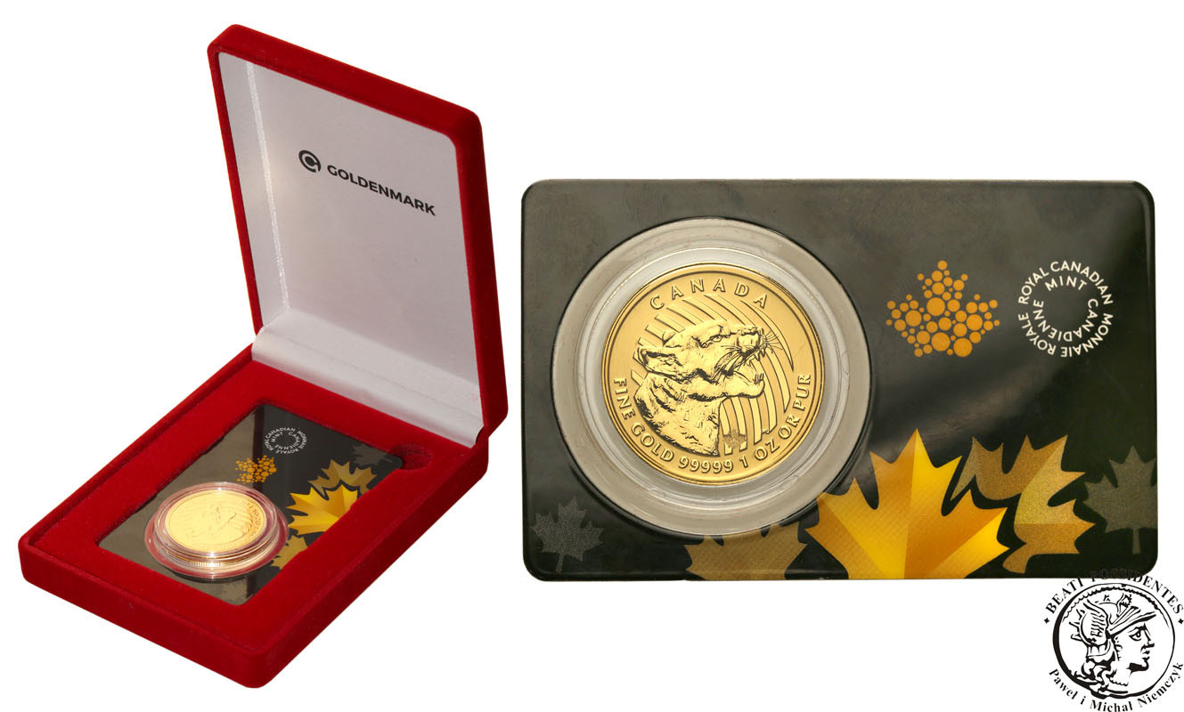 Kanada 200 dolarów 2015 warcząca puma 1 uncja złota st.L