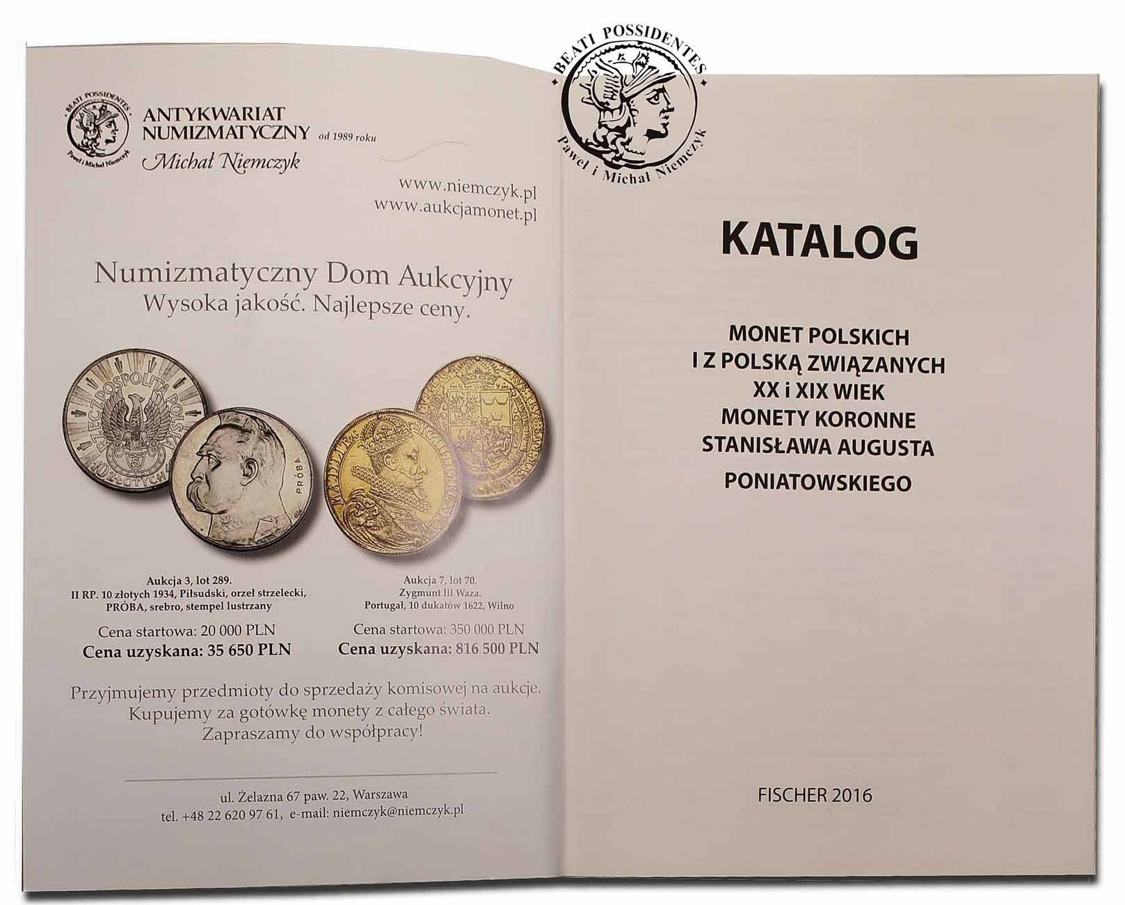 FISCHER 2016 - KATALOG MONET POLSKICH - NOWOŚĆ! 
