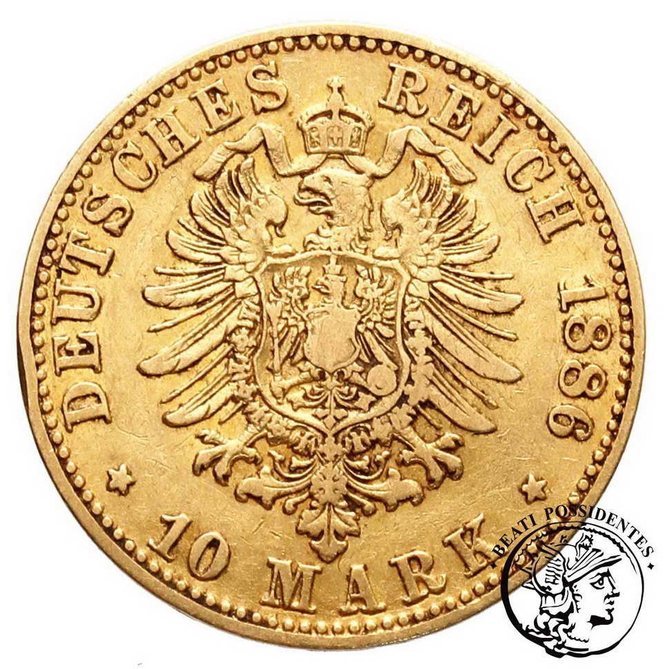 Niemcy Prusy Wilhelm 10 marek 1886 A -RRR-