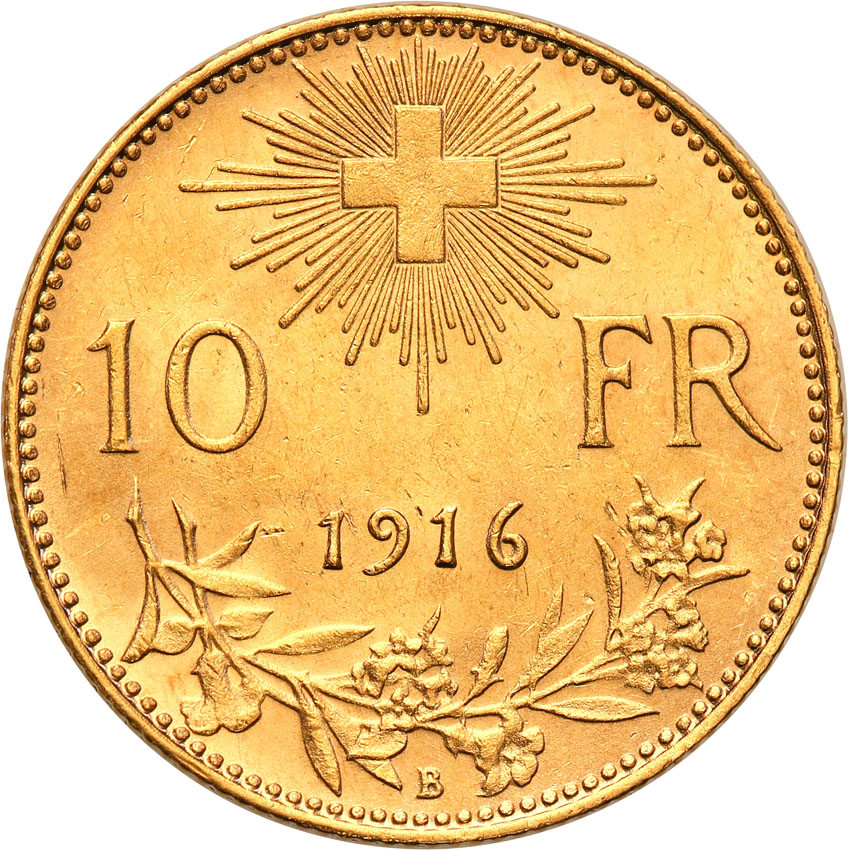 Szwajcaria 10 franków 1916 B st.1