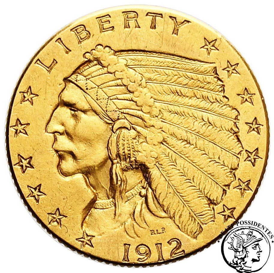 USA 2,5 dolara 1912 Filadelfia Indianin st.3