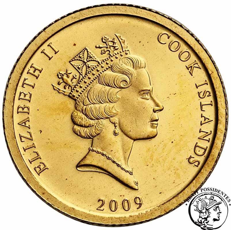 Cook Islands Elżbieta II 10 dolarów 2009 (1/10 Oz Au) żaglowiec st. 1