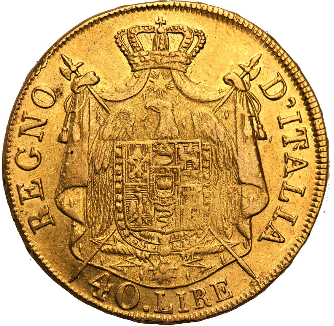 Włochy Napoleon I Bonaparte 40 Lirów 1808 M Mediolan st. 2-