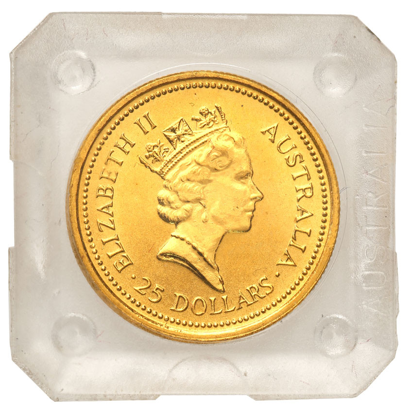 Australia Elżbieta II 25 dolarów 1987 Nugget (1/4 uncji złota) st.1