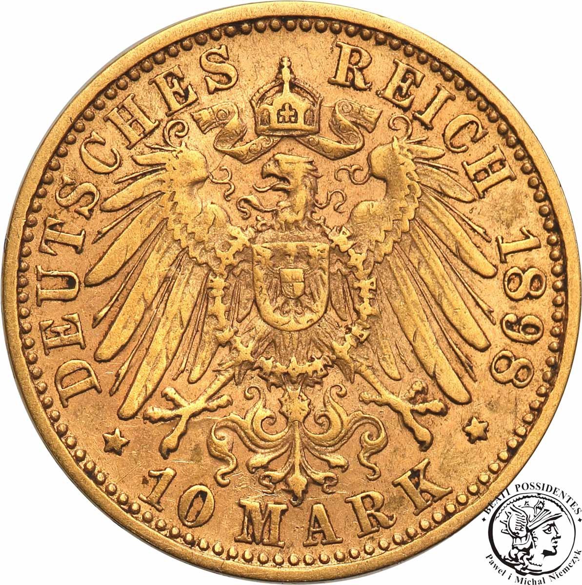 Niemcy Wilhelm II 10 Marek 1898 F Wirttembergia st.2-