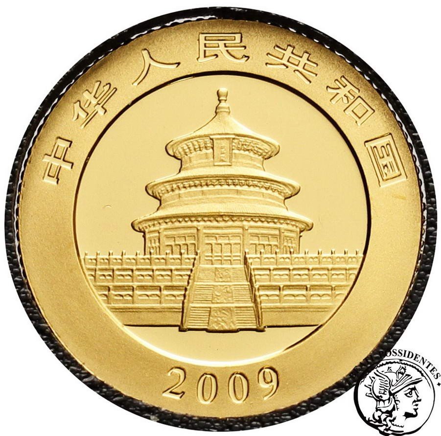 Chiny 50 Yuan 2009 Panda (1/10 uncji) st. L