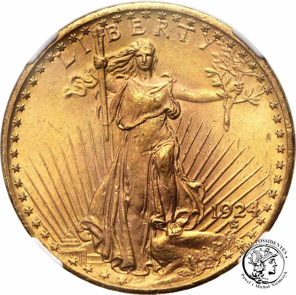 USA 20 dolarów 1924 NGC MS64