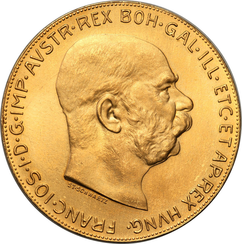 Austria. Franciszek Józef 100 Koron 1915 - 30,46 g Au 999 - PIĘKNE
