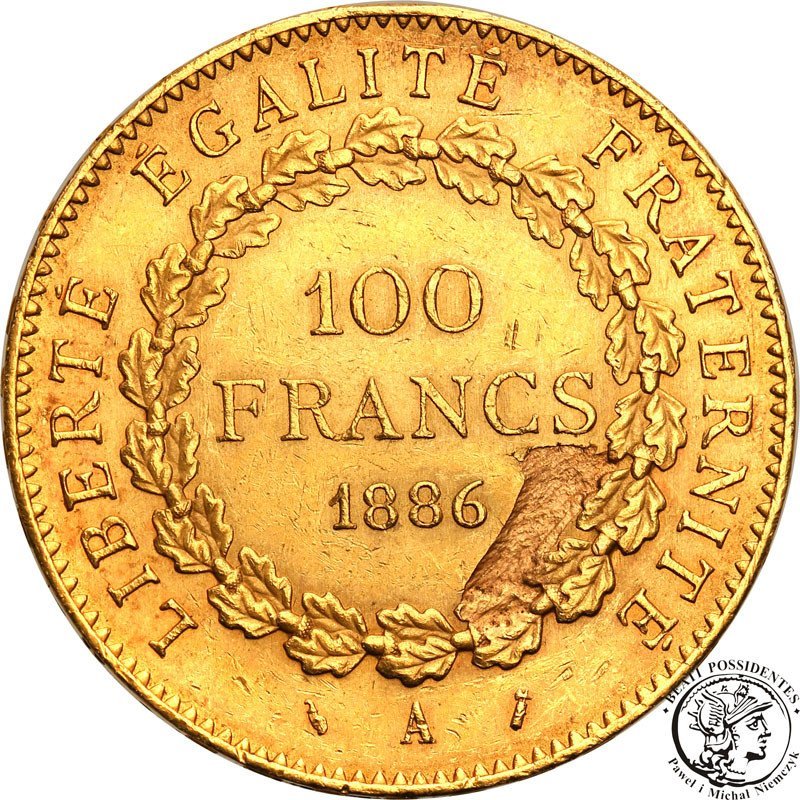 Francja 100 franków 1886 A Anioł st.3+