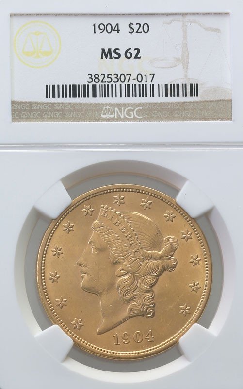 USA 20 dolarów 1904 Filadelfia NGC MS62