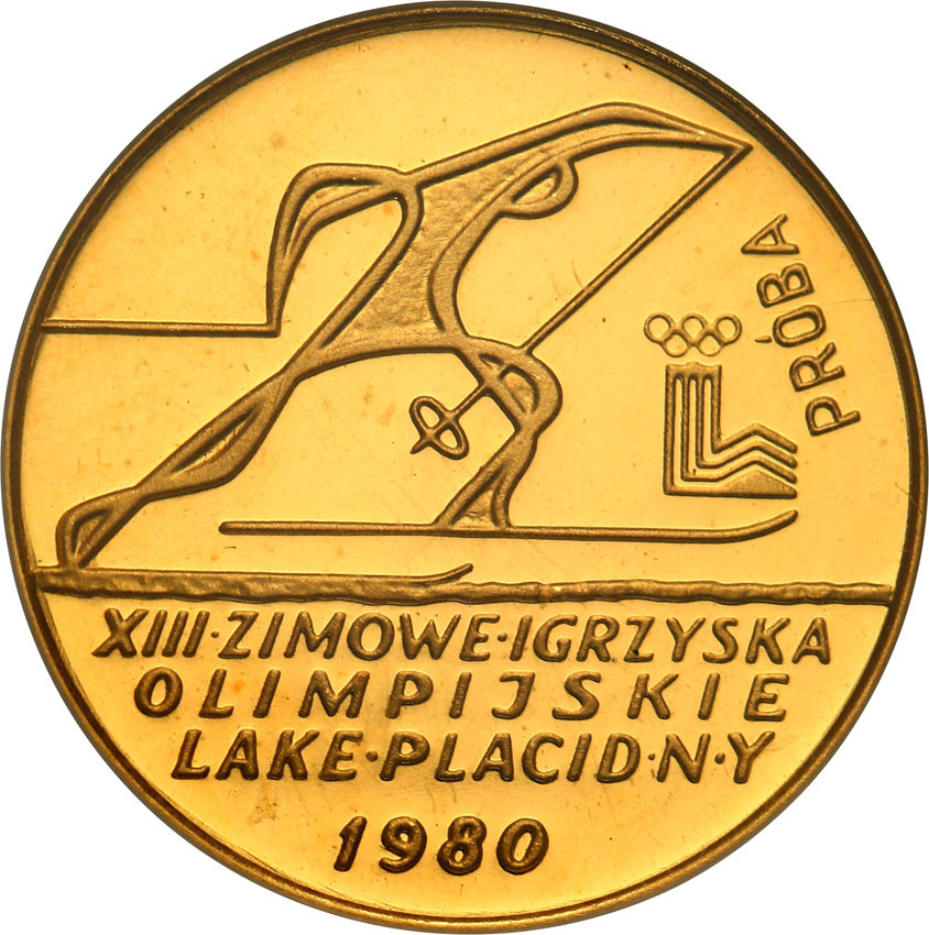 PRÓBA złoto 2000 zł 1980 XIII Zimowe Igrzyska Olimpijskie Lake Placid PCG PR70