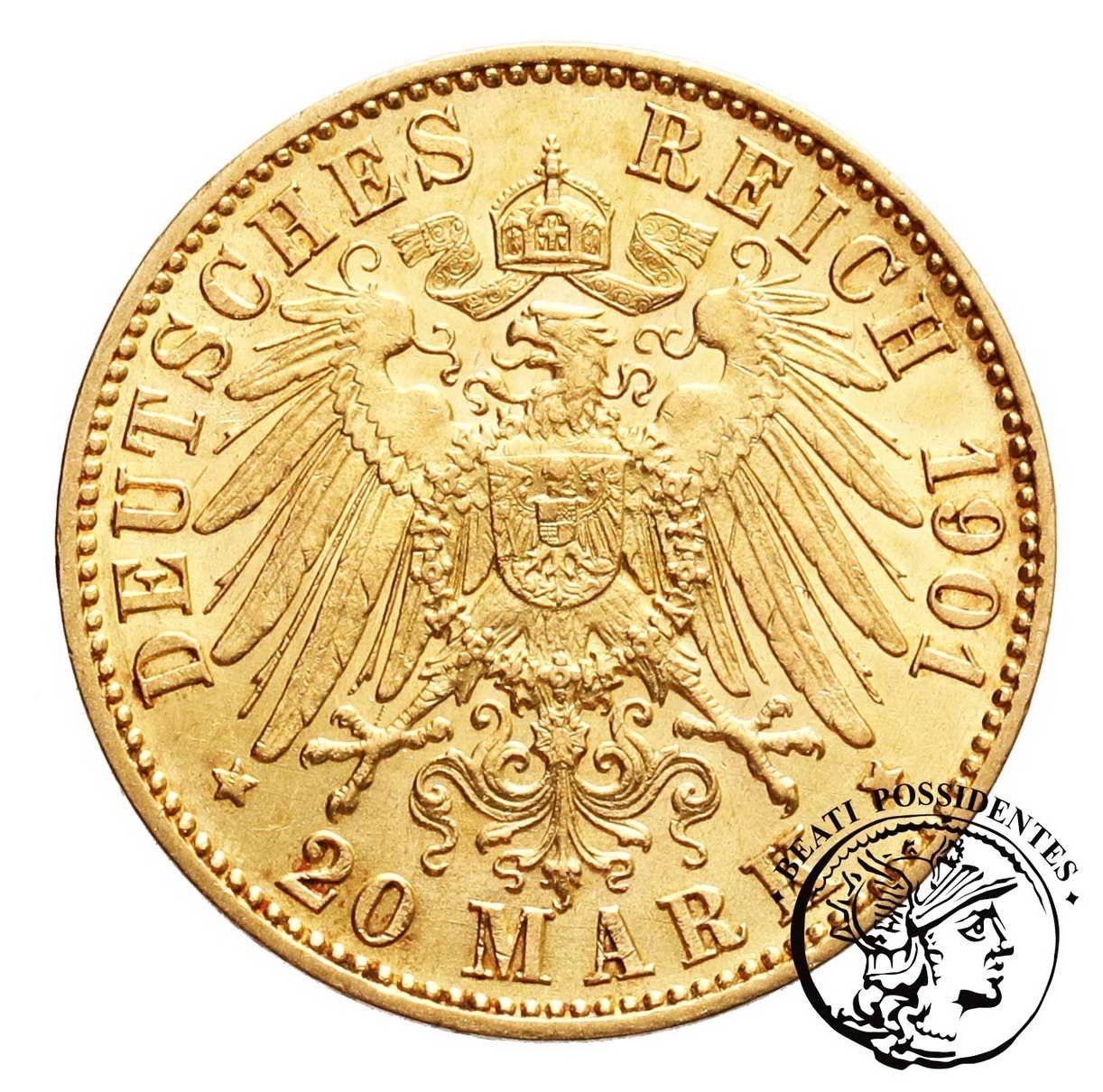 Niemcy Prusy Wilhelm II 20 marek 1901 A