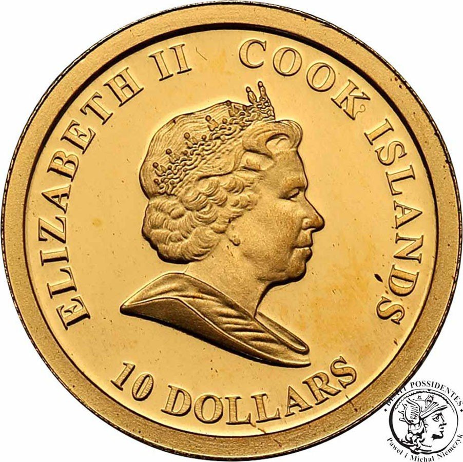 Wyspy Cooka 10 dolarów 2009 Papież Jan Paweł II st.L 