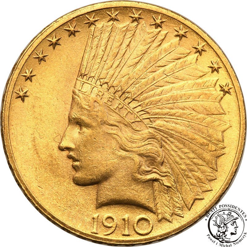 USA 10 dolarów Indianin 1910 Philadelphia st.1-