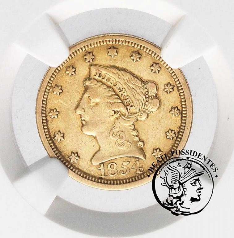 USA 2 1/2 dolara 1854 O - Nowy Orlean NGC XF45