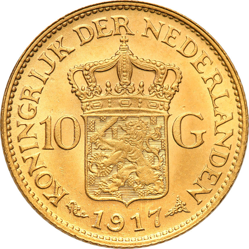 Holandia 10 Guldenów 1917 Wilhelmina st.1