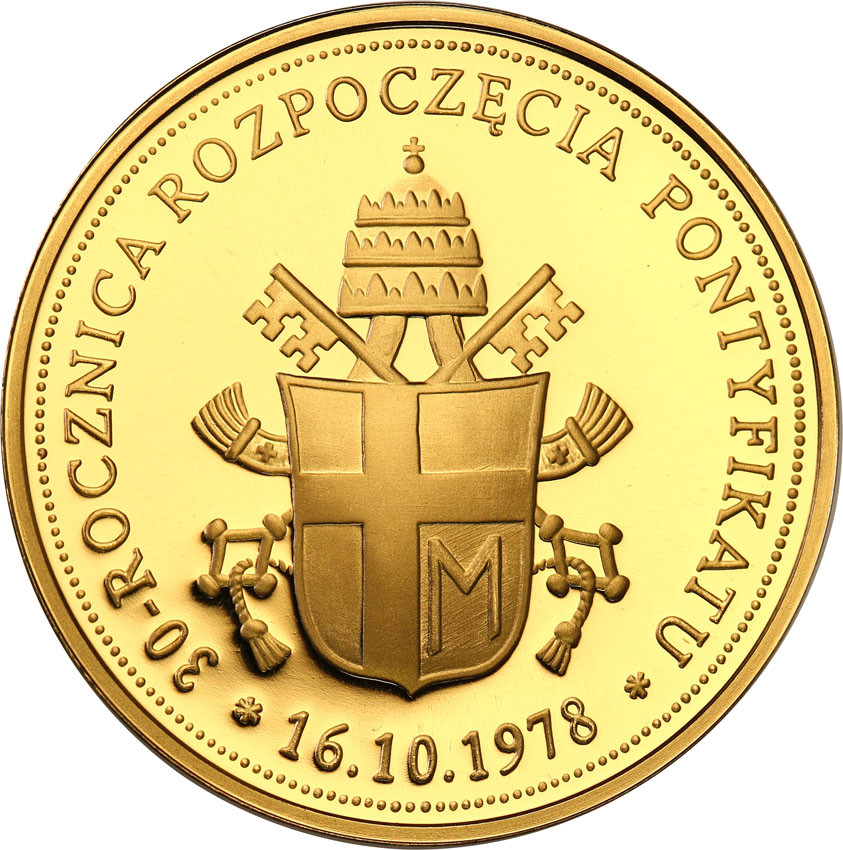 Polska medal Jan Paweł II 2008 złoto 14 ct st.L
