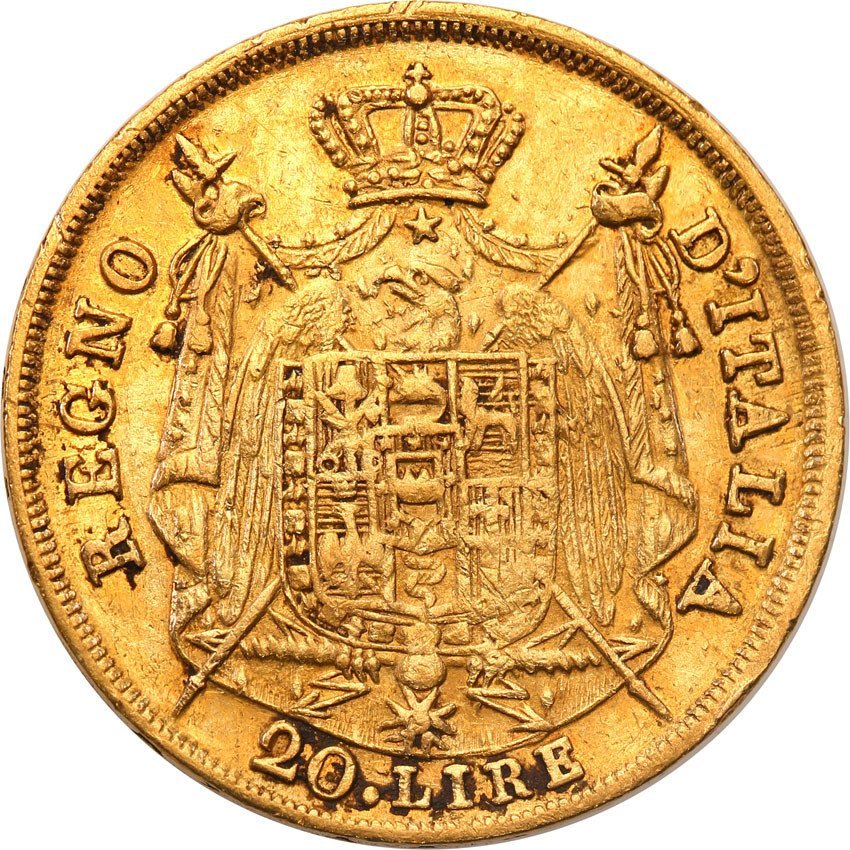 Włochy Królestwo 20 Lire 1811 M Napoleon I st.3+