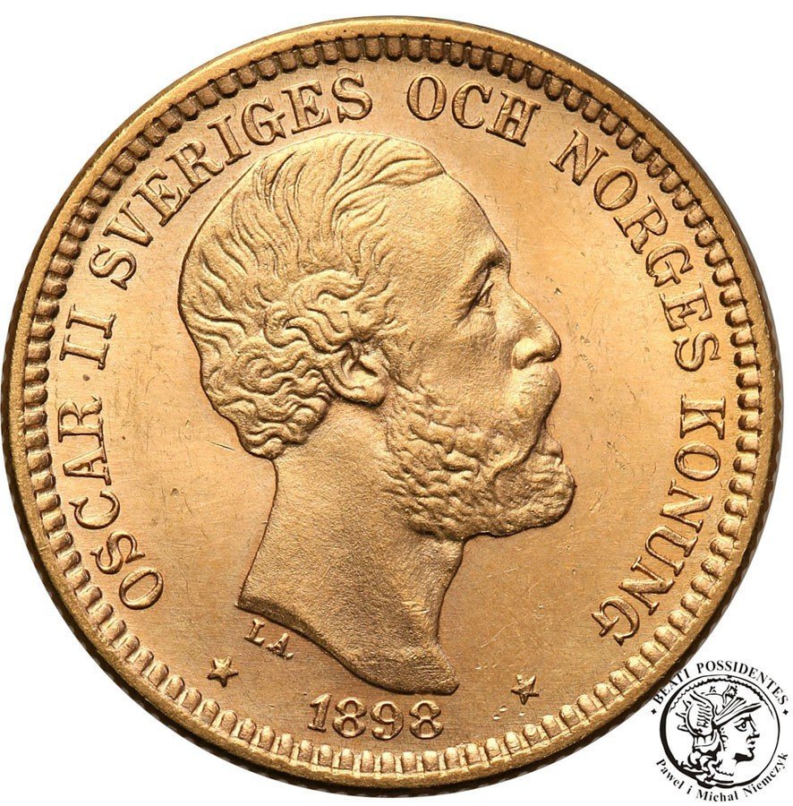 Szwecja 20 koron 1898 Oskar II st.1