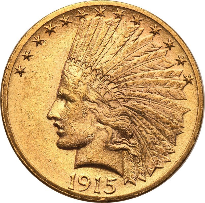 USA 10 dolarów 1915 Indianin Philadelphia st.1-