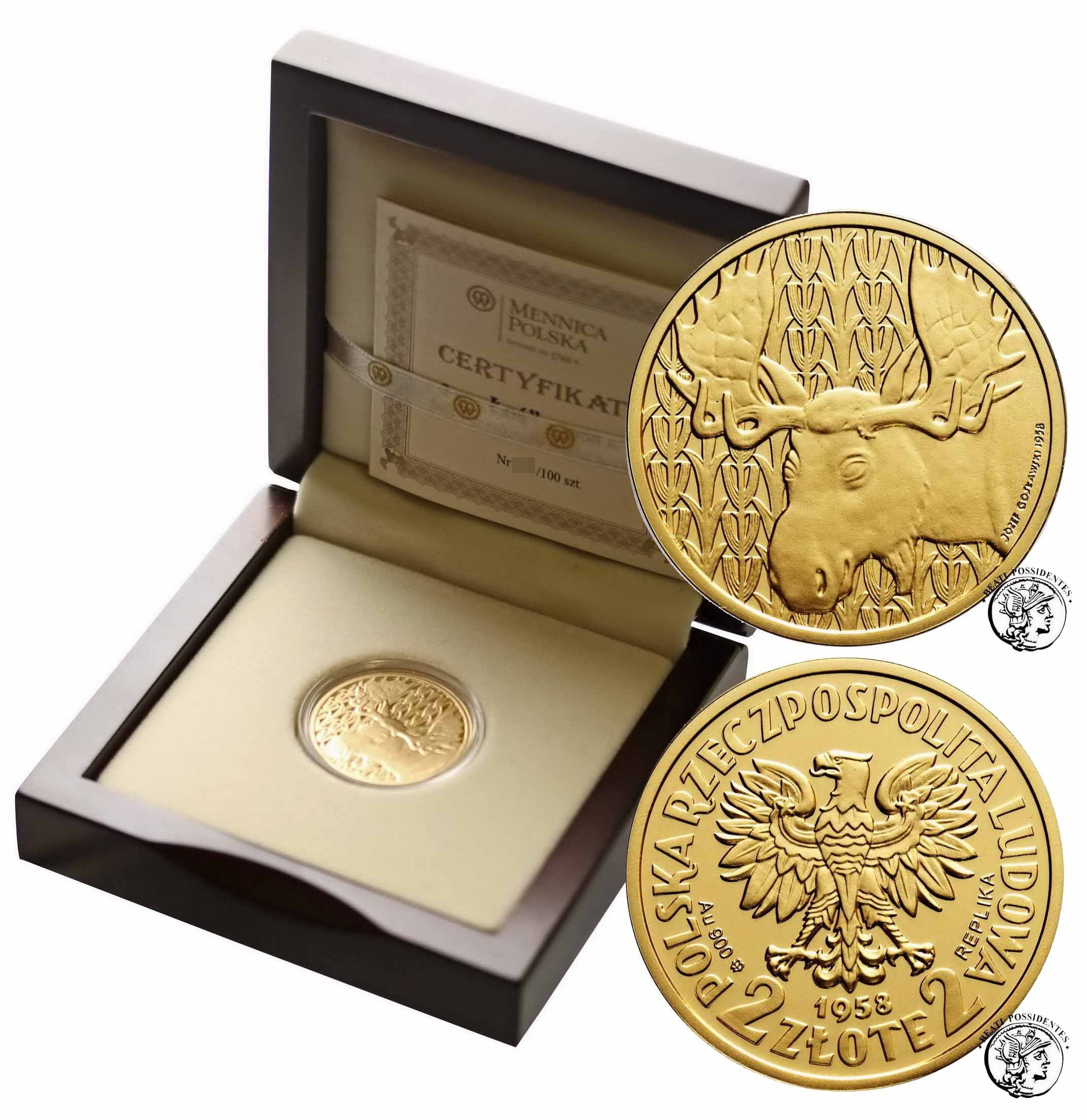 Polska 2 złote Łoś Złota Replika 2012 st.L NISKI NAKŁAD - tylko 100 szt.
