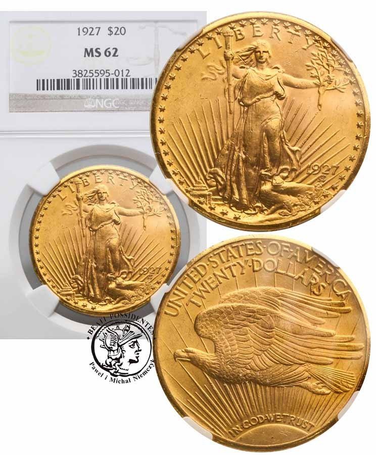 USA 20 dolarów 1927 Philadelphia NGC MS62