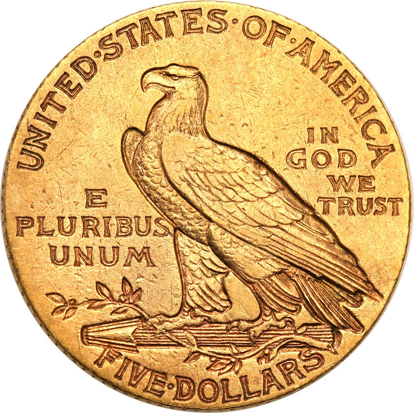 USA 5 dolarów 1908 Indianin st.2-