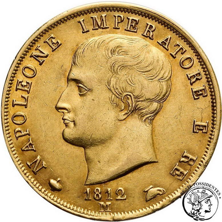 Włochy Napoleon I Bonaparte 40 Lirów 1812 M st. 2-