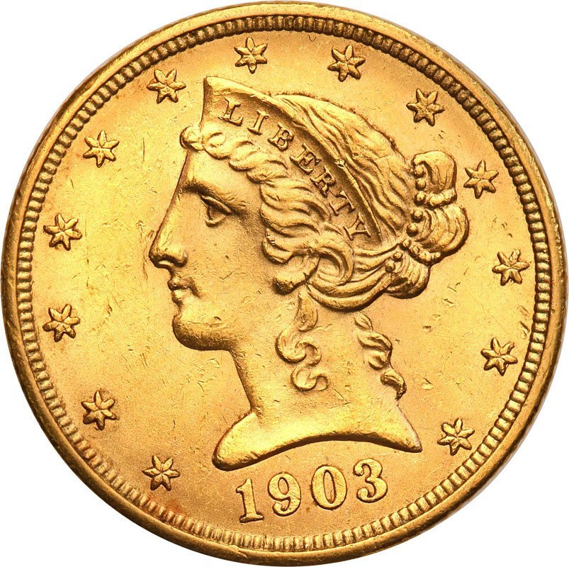 USA 5 dolarów 1903 Philadelphia st.1-