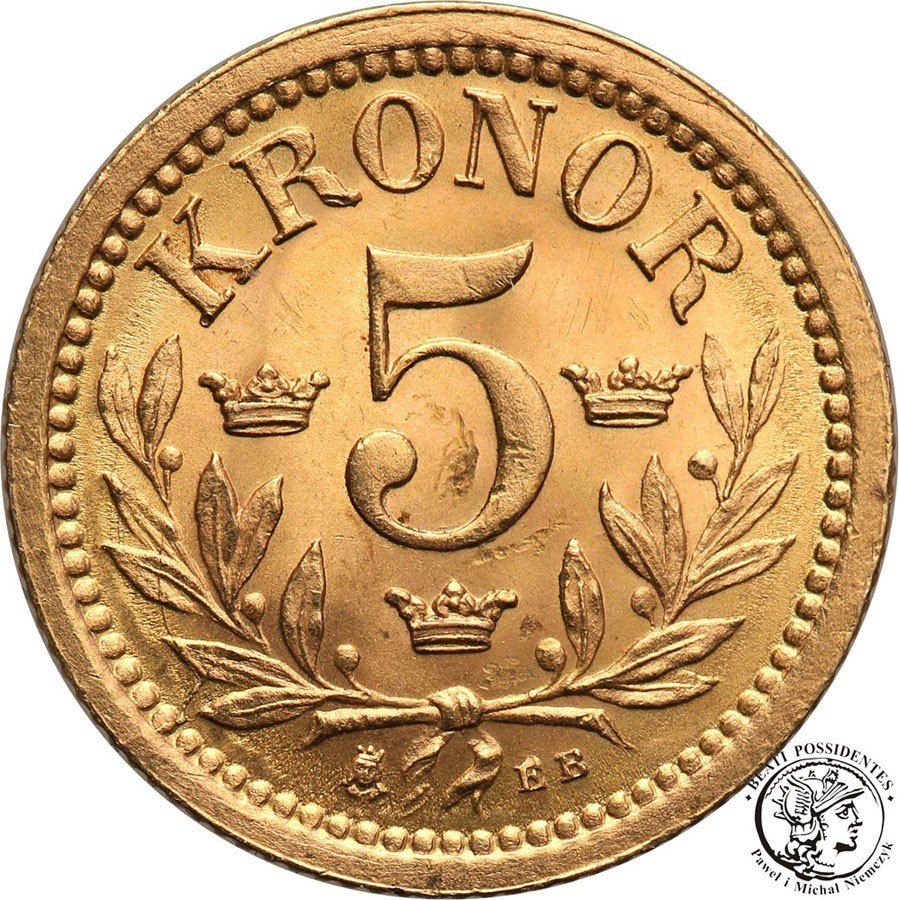 Szwecja 5 koron 1899 Oskar II st.1