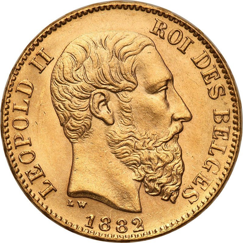 Belgia 20 franków 1882 st.1