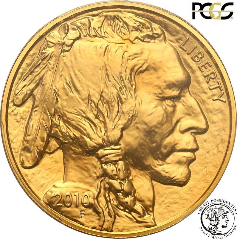 USA 50 dolarów 2010 Buffalo bizon uncja czystego złota PCGS MS69