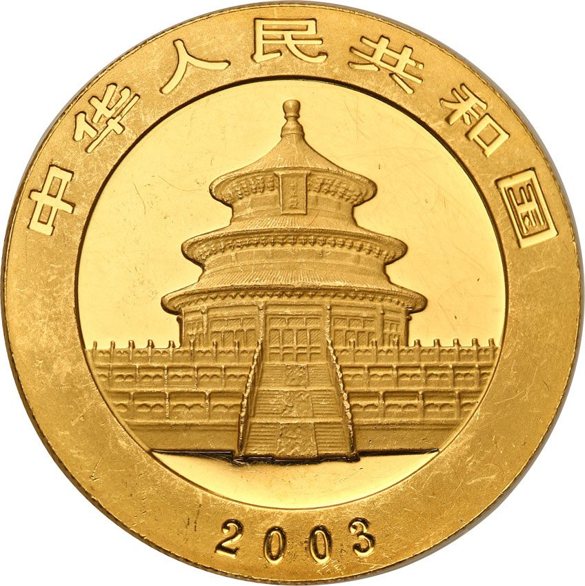 Chiny 500 Yuan 2003  Panda uncja złota st.1-