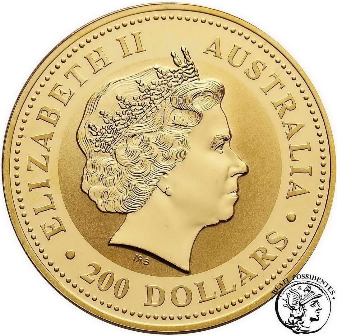 Australia Elżbieta II 200 dolarów 2003 2 Oz Au.999 st. L-/L