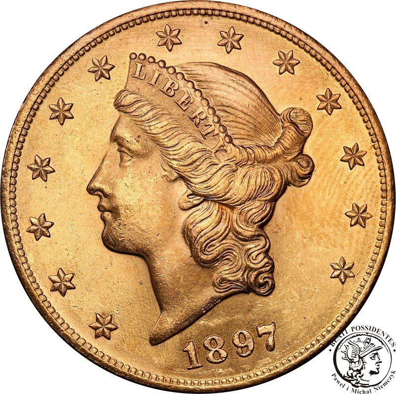 USA 20 dolarów 1897 Philadelphia PCGS UNC