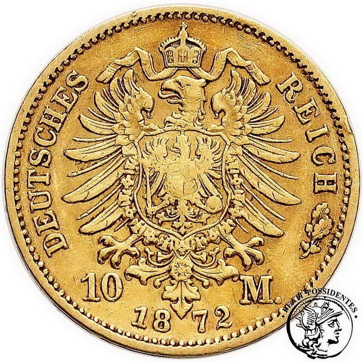 Niemcy Badenia 10 marek Fryderyk 1872 st.3
