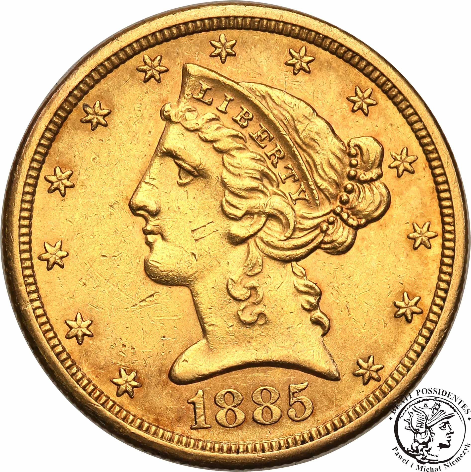USA 5 dolarów 1885 S San Francisco st.1-