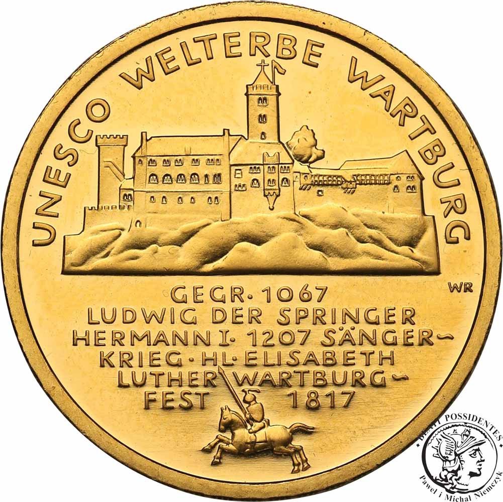 Niemcy 100 euro 2011 A UNESCO Wartburg (1/2 Oz Au) st. L-