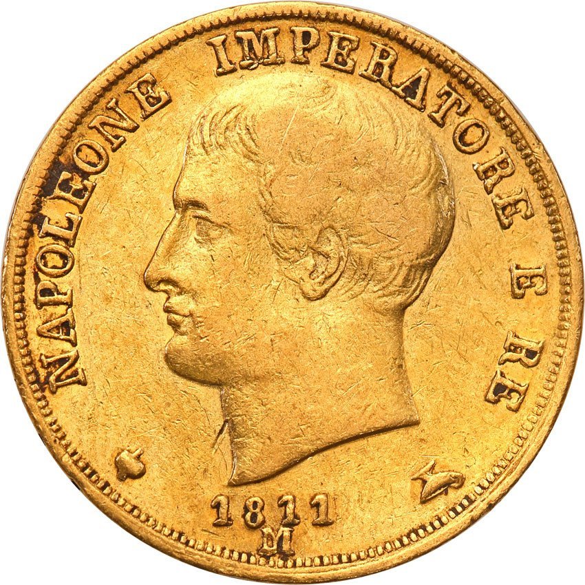 Włochy Królestwo 20 Lire 1811 M Napoleon I st.3+