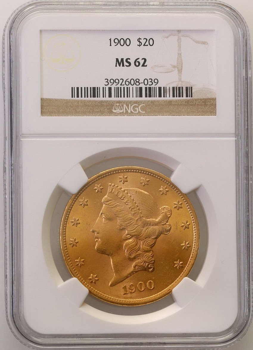 USA 20 dolarów 1900 Filadelfia NGC MS62
