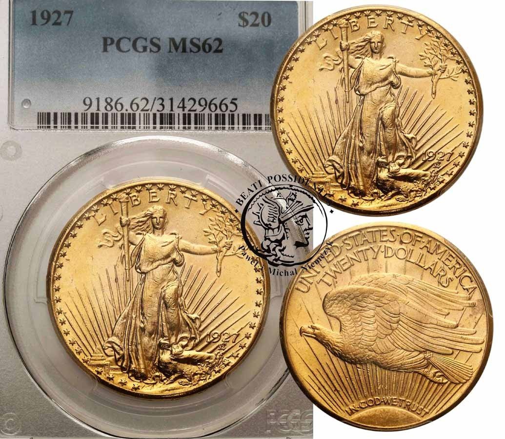 USA 20 dolarów 1927 Saint-Gaudens PCGS MS62 