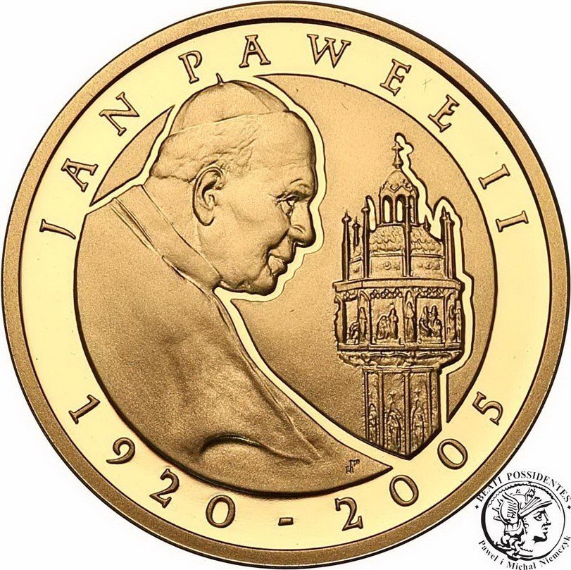Zestaw Papież Jan Paweł II złoto + srebro 100 złotych 2005 komplet 4 sztuk st. L