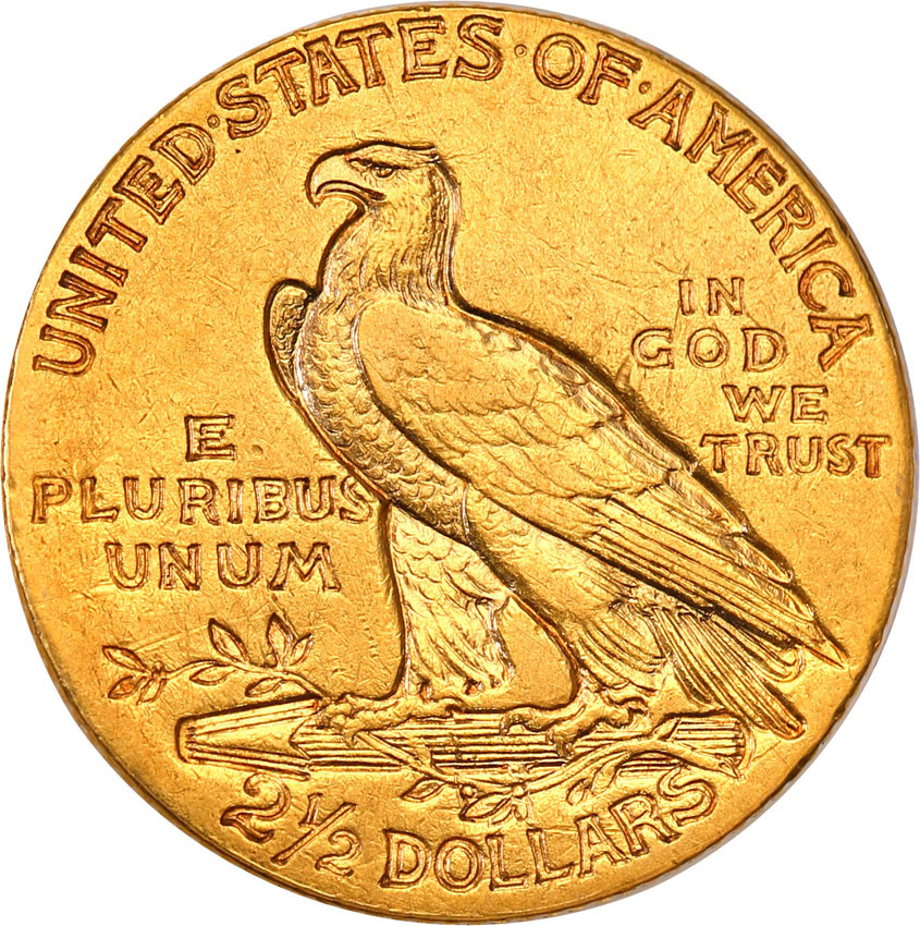 USA 2 1/2 $ dolara 1908 Indianin Filadelfia st.2