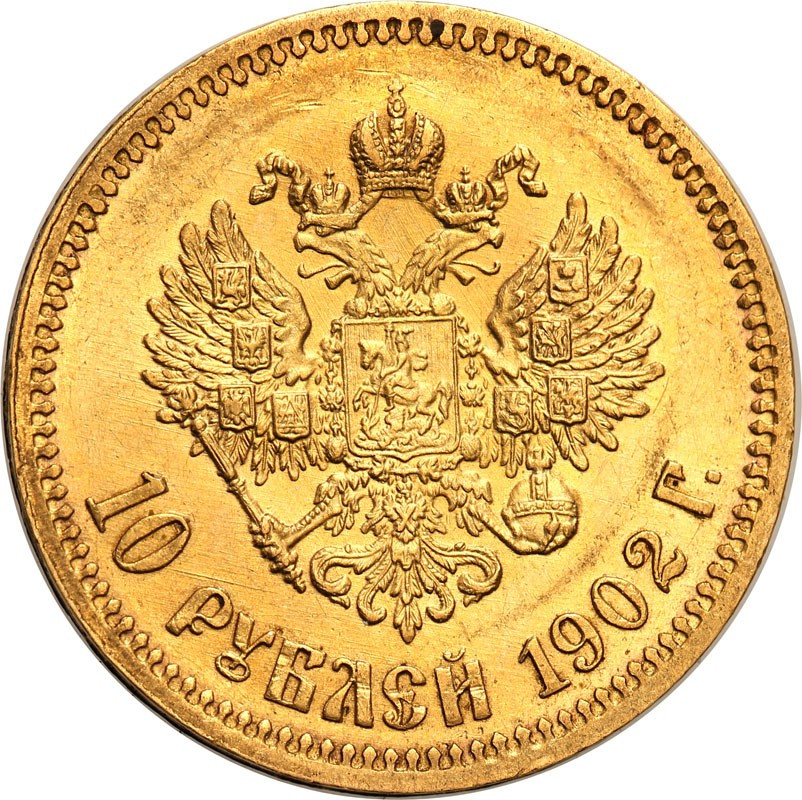 Rosja Mikołaj II 10 Rubli 1902 st.1-