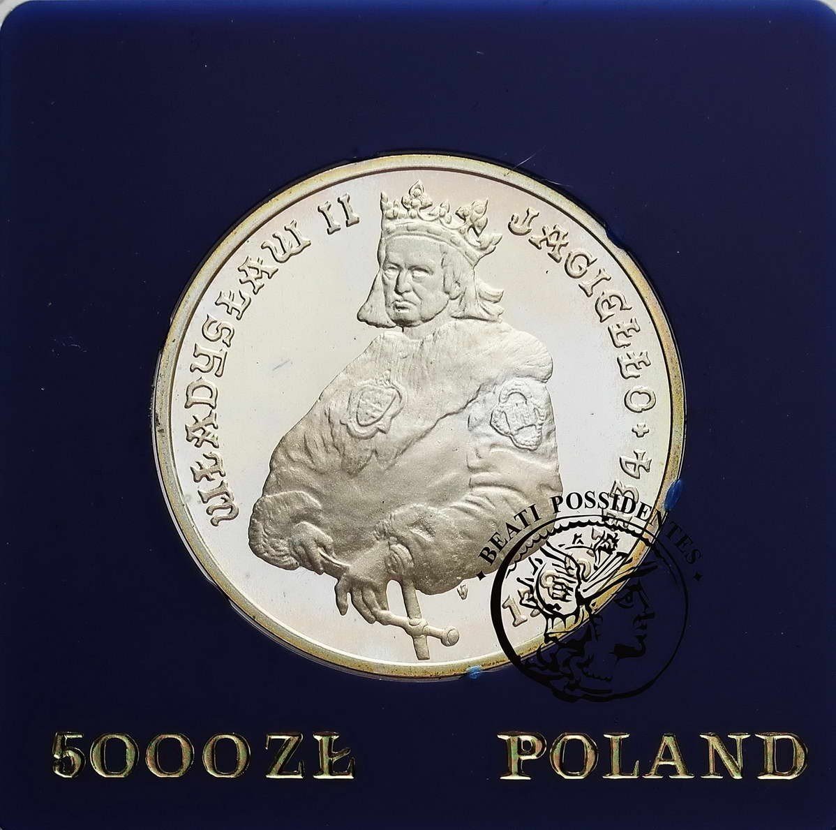Polska 5000 złotych 1989 Władysław II Jagiełło półpostać st. L