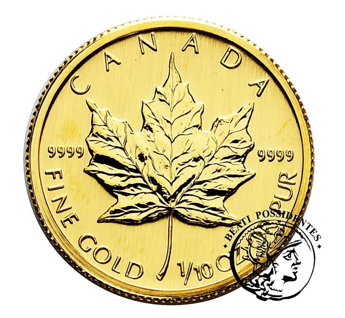Kanada 5 dolarów 2008 liść (1/10 uncji czystego złota) st. 1