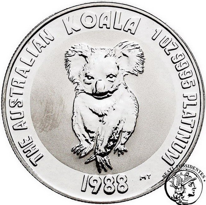Australia 100 Dolarów Elżbieta II 1988 1 Oz Pt - Platyna st. 1-/1