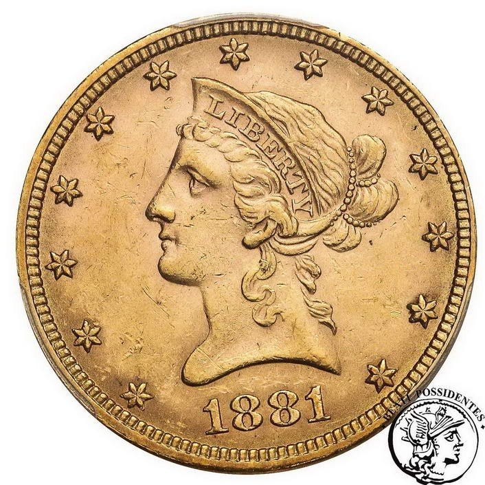 USA 10 dolarów 1881 Filadelfia PCGS MS62